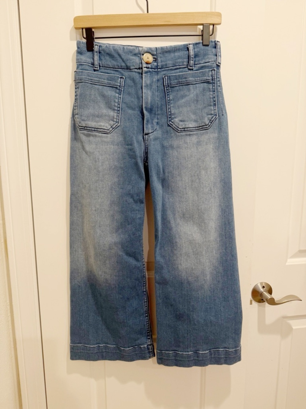 ANTHROPOLOGIE MAEVE The Colette Cropped High Rise Denim Jeans size 27 Petite - Picture 2 of 7